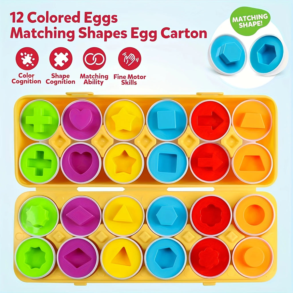 12pcs Egg Educational Matching Early Childhood Education Toy, Simulated Disassembly Eggs, Egg Filling Toy Baby Toys Easter Gift Oasis Select