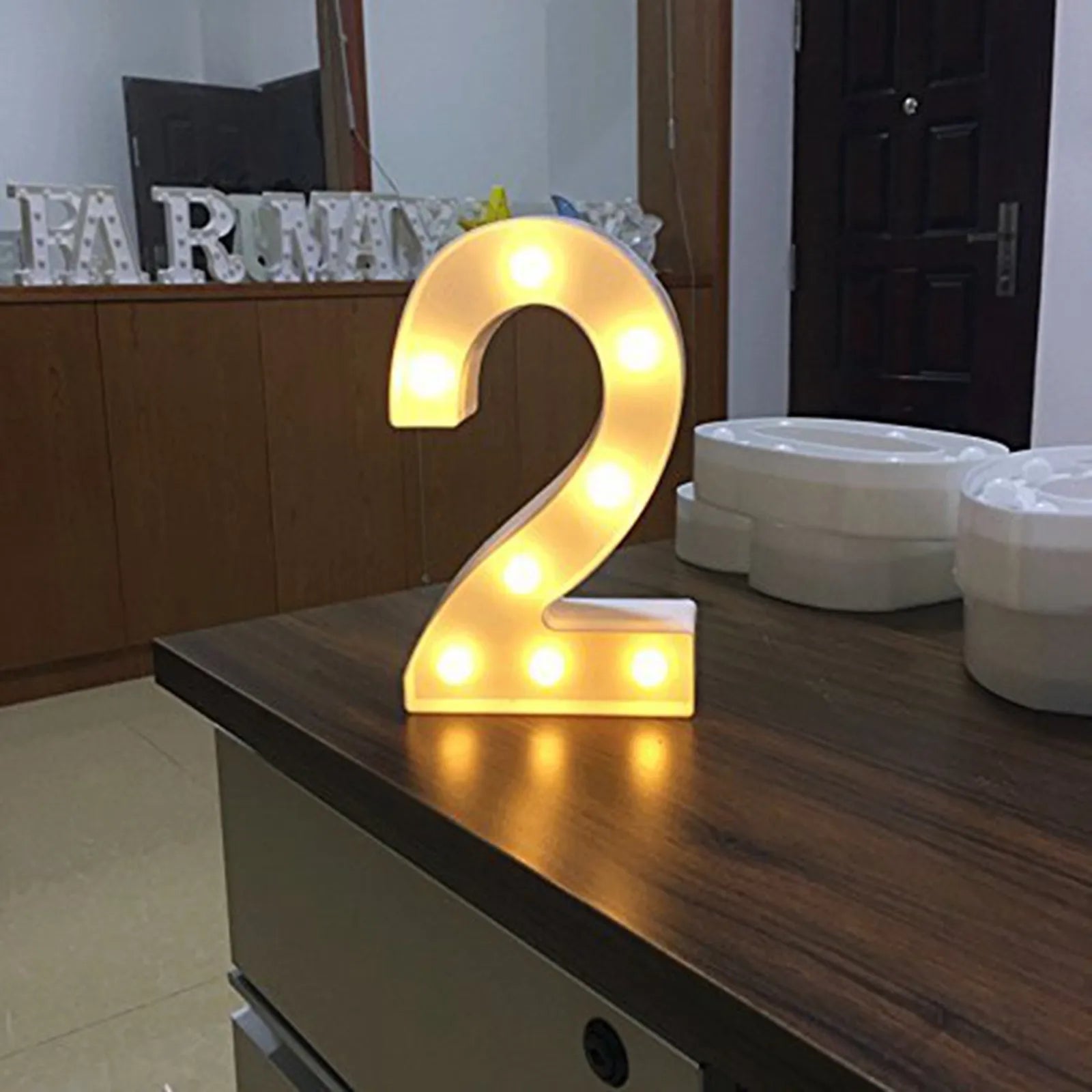 Light Up Letter Led Alphabet Number Plastic Battery Operated Party Sign Wedding Festival Stand Decoration No Batteries Included Oasis Select C