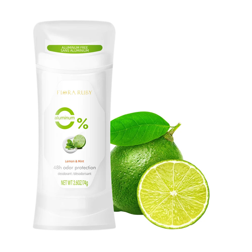 2PCS/Set Body Odor Remover，Deodorant stick，Aluminum Free，48H Natural Flower Scent Deodorize, Long Lasting and Refreshing Dryness Oasis Select Lemon