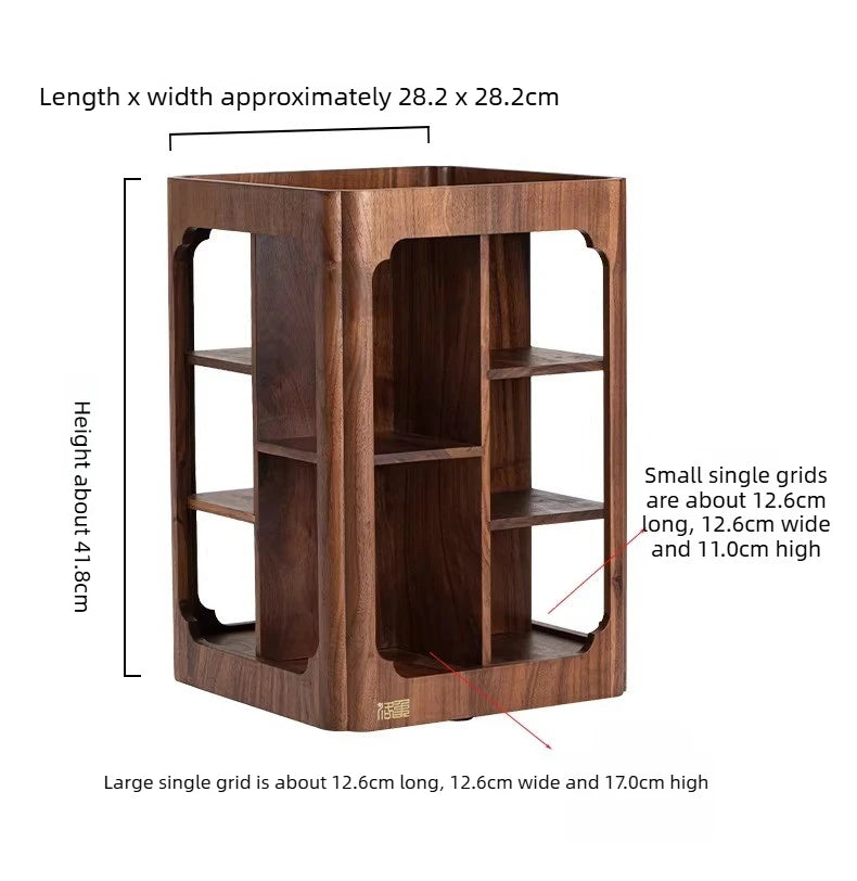 Walnut Storage Rack Tea Storage Cabinet Living Room Small Antique Rack Chinese Rotating Tea Set Display Cabinet Oasis Select