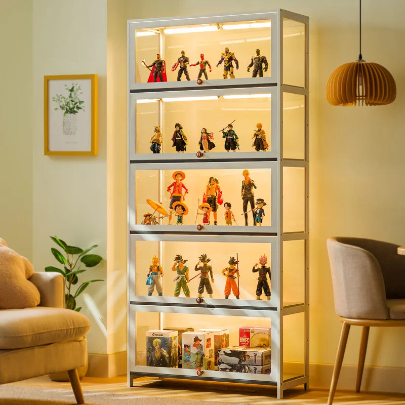 Figure display cabinet Floor-to-ceiling simple modern living room Layered shelves Household lockers Blind box display cabinet Oasis Select