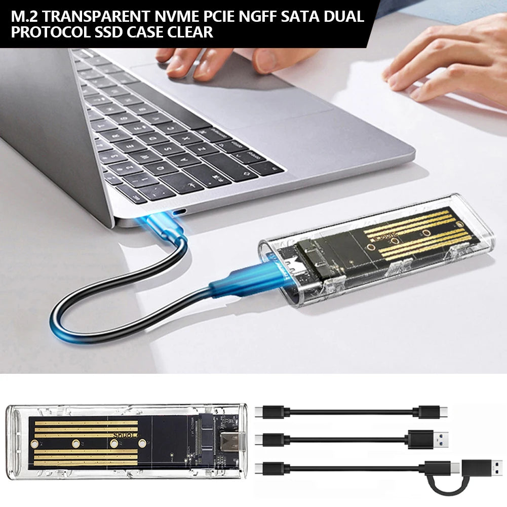 M.2 SSD Enclosure USB-C 10Gbps | NVMe & SATA Dual Protocol