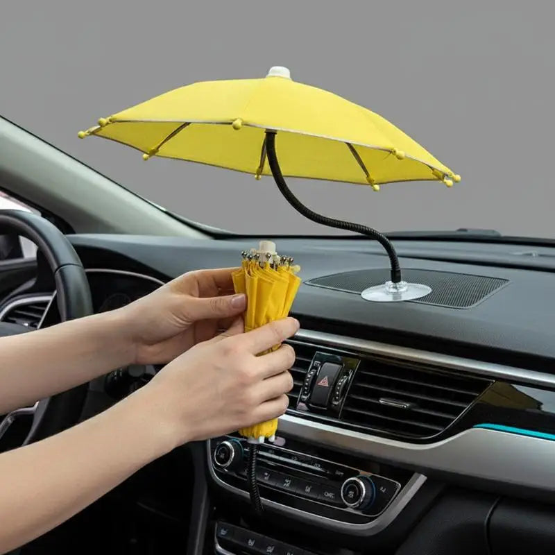 Bending Design Car Phone Sunshade Anti-glare W Adhesive Clip Phone Umbrella 360° Rotation Adjustable Non-slip Auto Phone Bracket Oasis Select