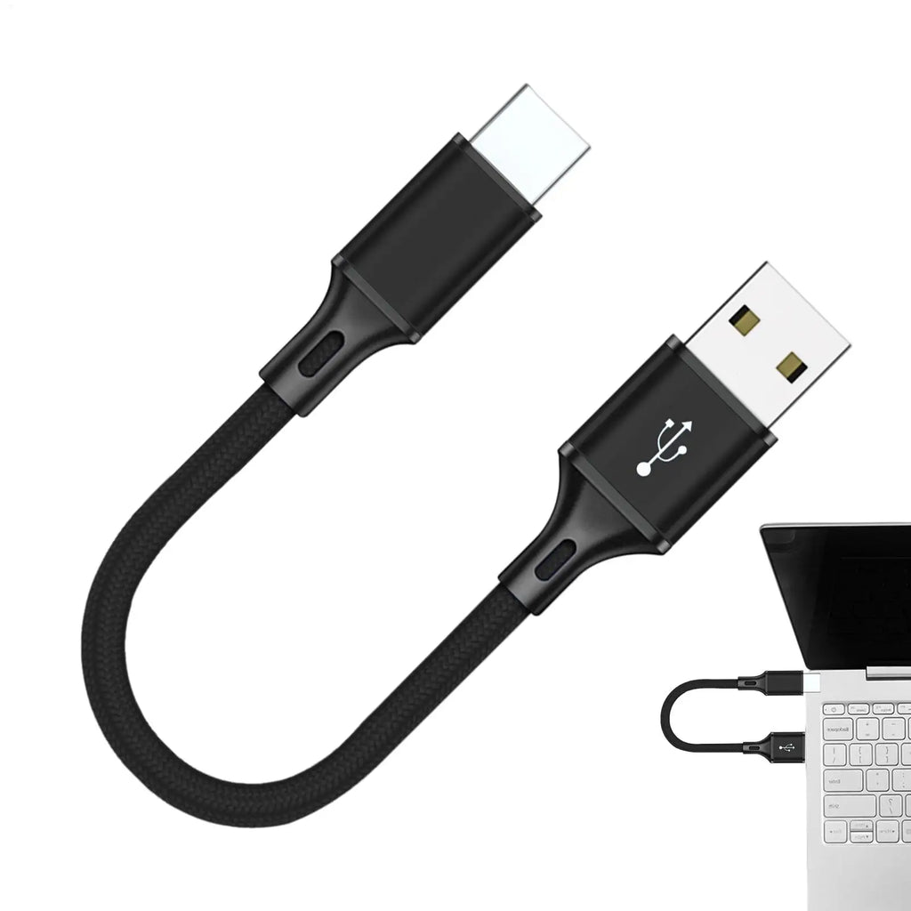 USB C Data Cable 25cm Extra Long USB C Cable Phone Charger Wire Braid Portable Data Transfer Fast Charging Nylon Charger Cord Oasis Select