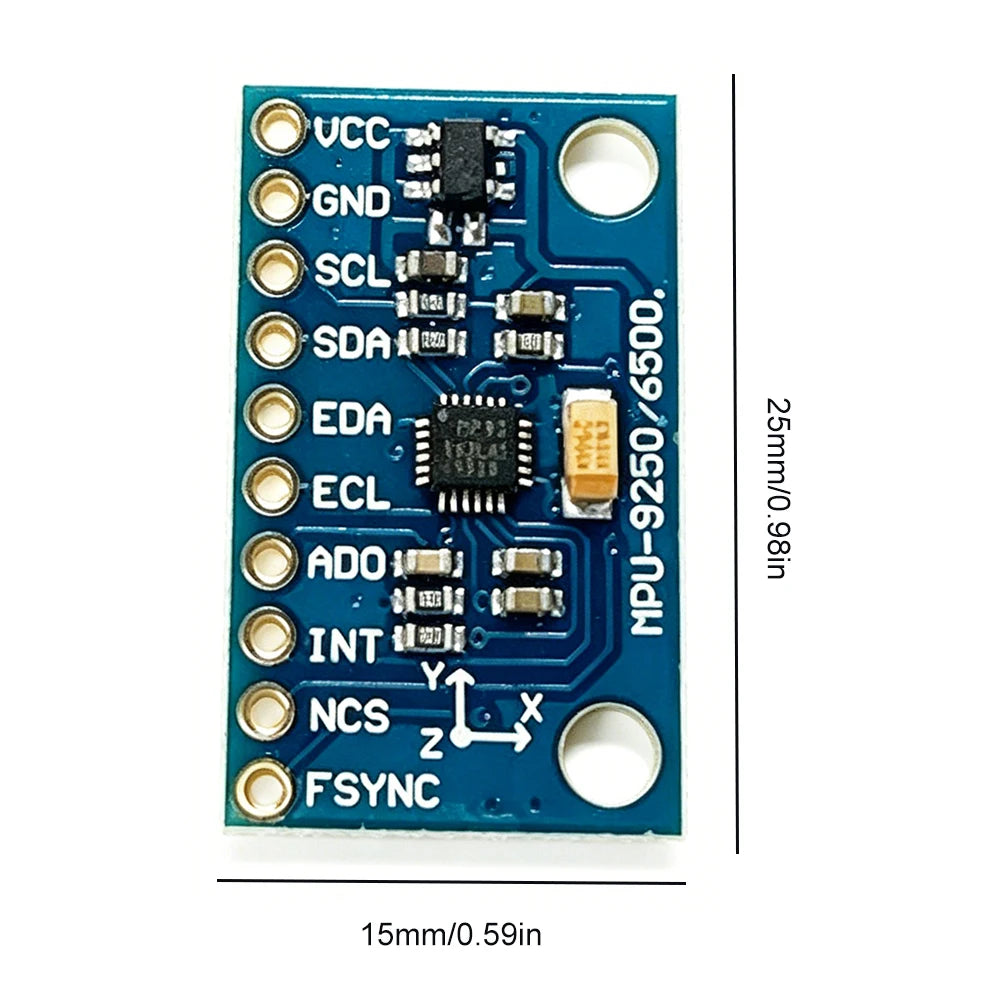 GY-9250 MPU9250 9-Axis IMU Sensor Module – IIC/SPI, 3–5V IMU Sensor Module Oasis Select