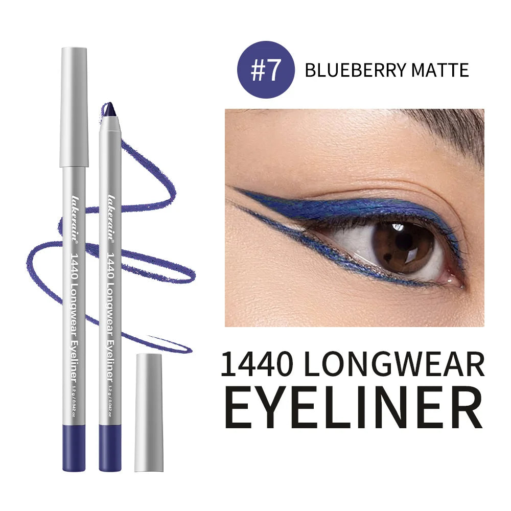 12 Colors Eyeliner Pencil Long-lasting Wear Waterproof Smudge-proof Smooth Precise Application Smokey Eyeliner Pencil Makeup Oasis Select Color 7