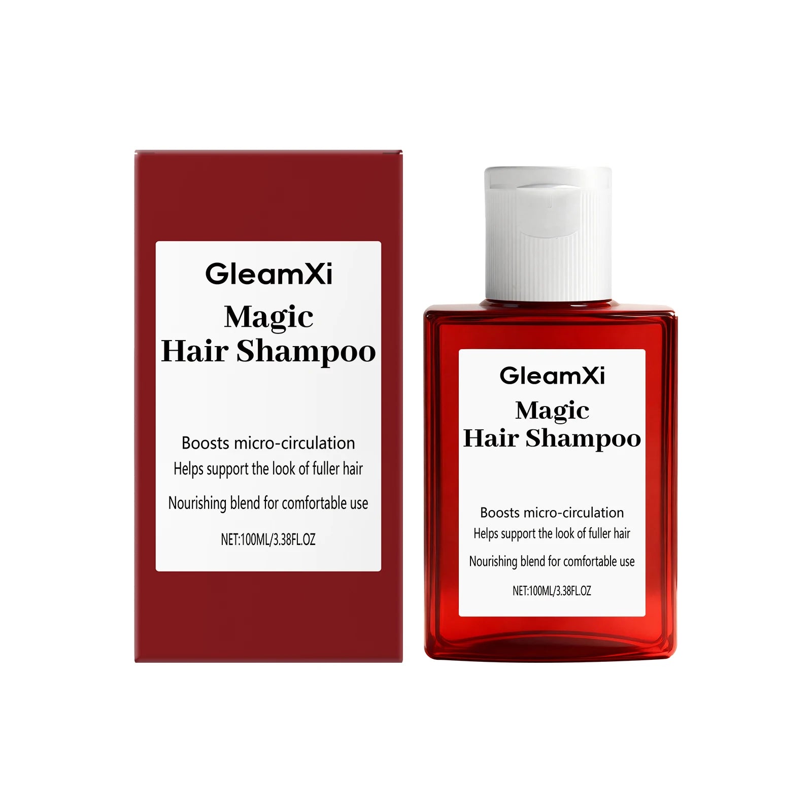 GleamXi Moisturizing and Radiant Shampoo - Refreshing and Hydrating Gentle Daily Cleansing Smooth and Voluminous Hair Care Oasis Select 100ml boxed