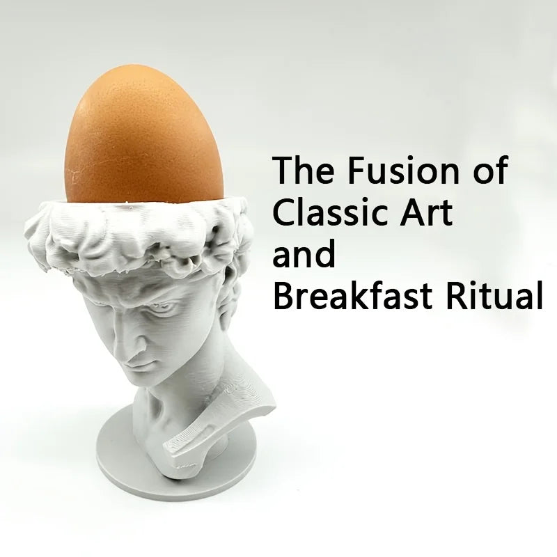 Mini David Sculpture PLA Plastic Figurine Dual-purpose Egg Cup Creative Desktop Ornament Art Statue for Home Decor Holiday Gift Oasis Select