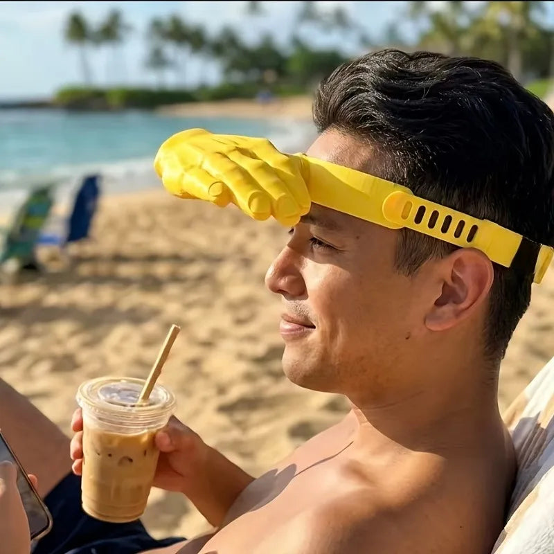 Novelty 3D Palm Sun Hat Funny Hand Shape Sun Visor Unisex Sun Shield For Outdoor Stadium Spectator Beach Concert Party Travel Oasis Select