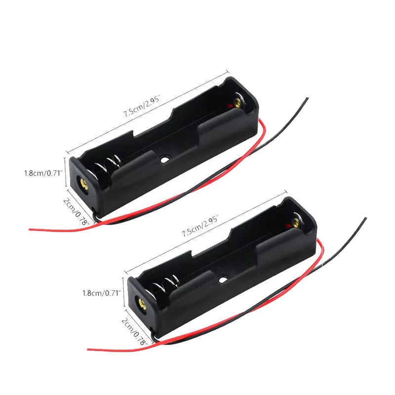 1/5pcs Black Plastic AA LR6 HR6 Battery Storage Case Clip Holder Container 1X 4X 18650 Battery Storage Box Case Wire Lead Pin Aa Oasis Select 1X-2pcs