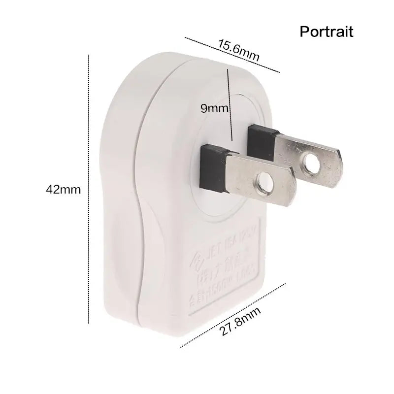 US 2PIN 360 Angle Rotatable Power Socket Plug Adapter Foldable Travel Aadapters Power Converter Plug Electrical Socket Oasis Select Portrait