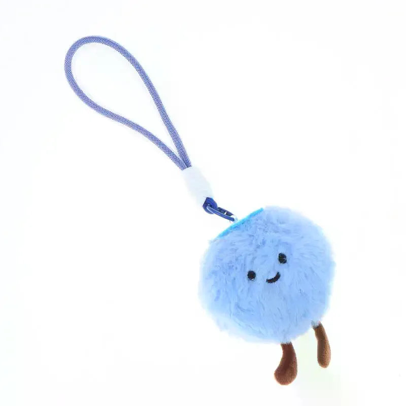 Fluffy Blueberry Plush Keychain – Cute Stuffed Bag Charm Pendant