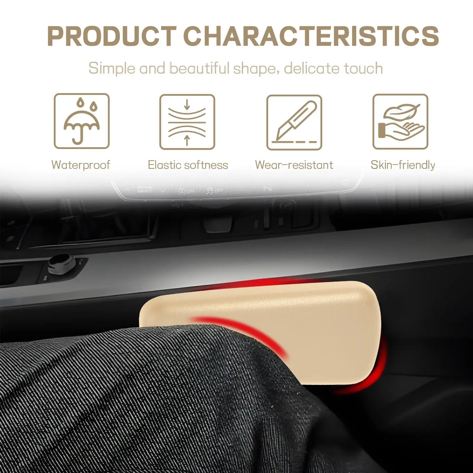 Car Armrest & Knee Cushion – Leather Memory Foam Door Pad