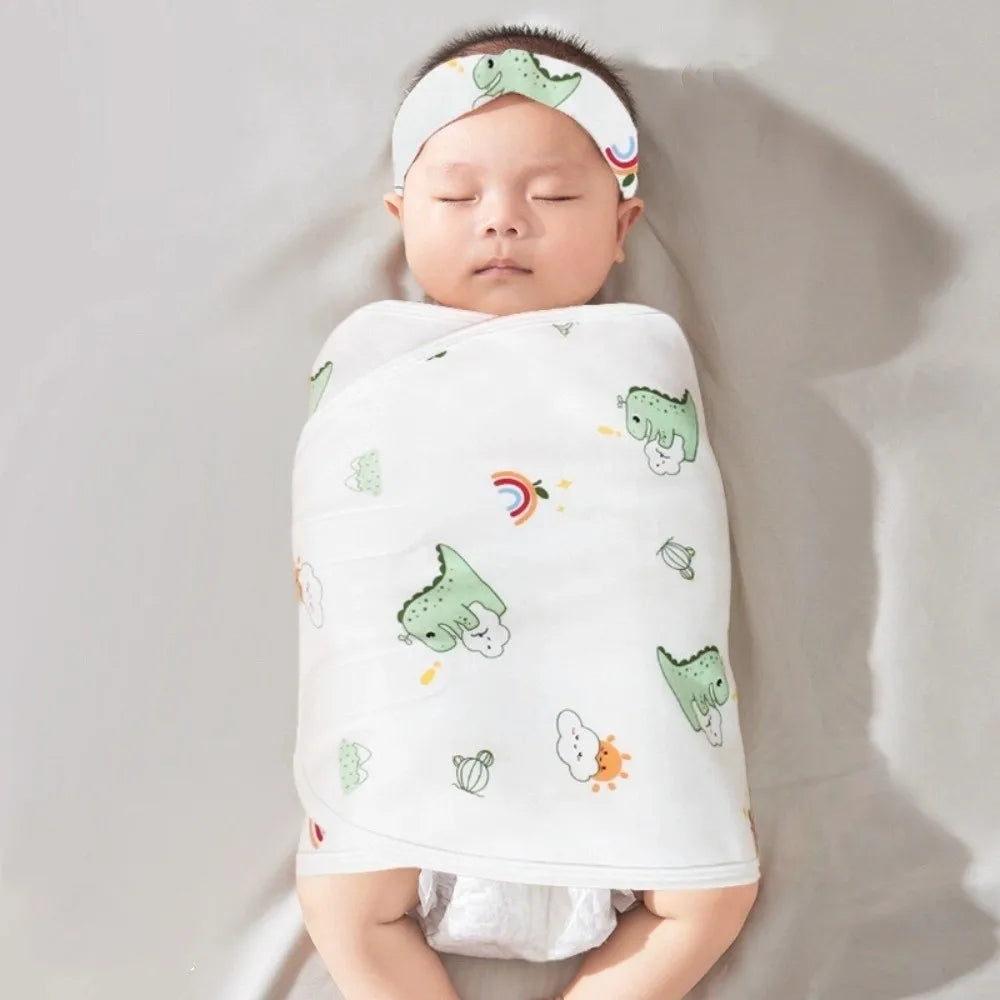 Comfortable Anti-startle Sleeping Bag Cotton Single Layer Swaddle Blanket Cartoon Newborn Wrap Oasis Select Dinosaur