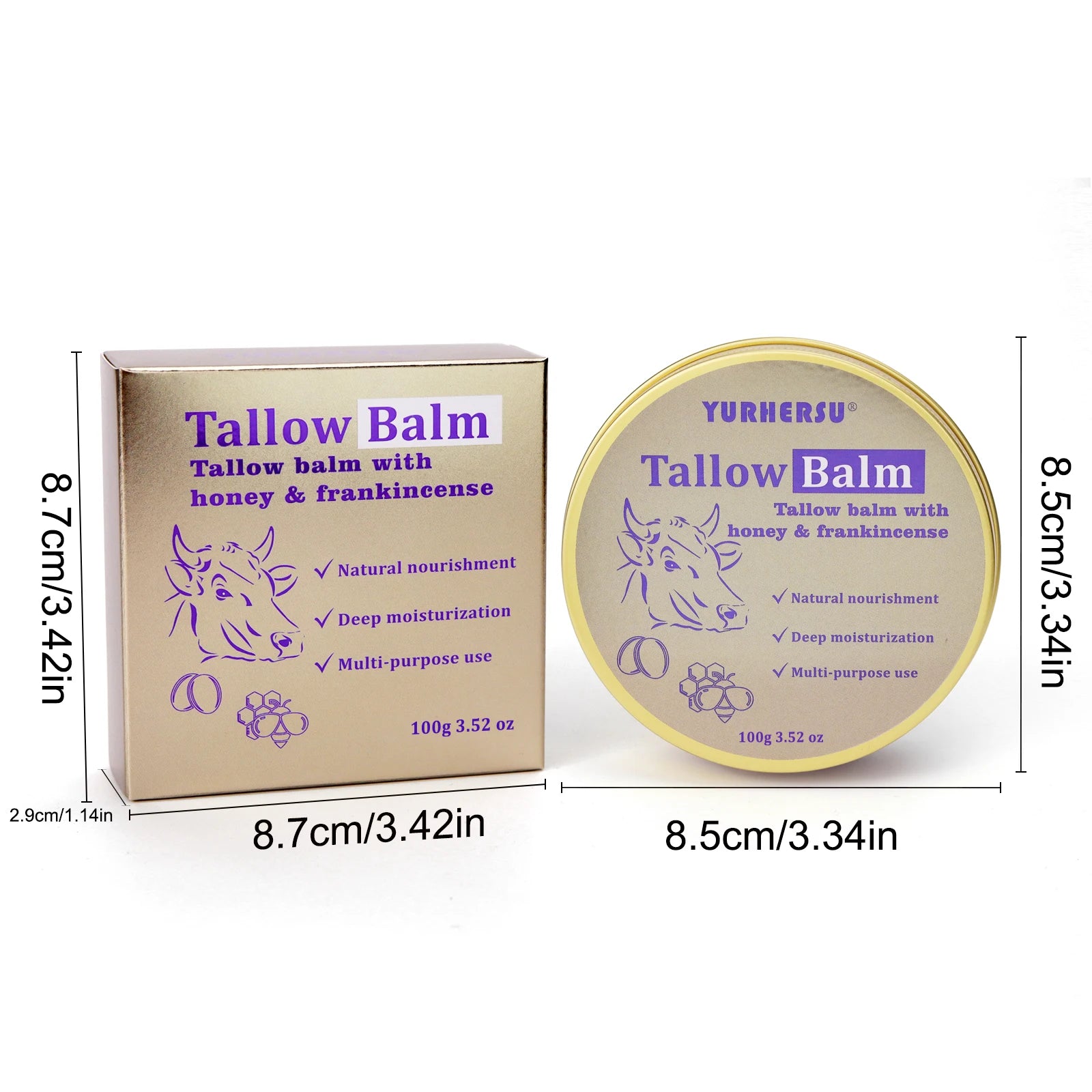 YURHERSU Bovine Tallow Face Cream – Deep Moisture & Nourishment Face Moisturizer Cream Oasis Select