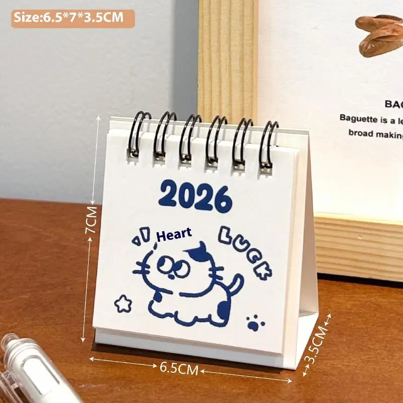 1Pcs Cartoon Portable Coil Monthly Calendar Planner 2026 Horse Year Mini Desk Calendar Office And Home Decor New Year's Present Oasis Select A10