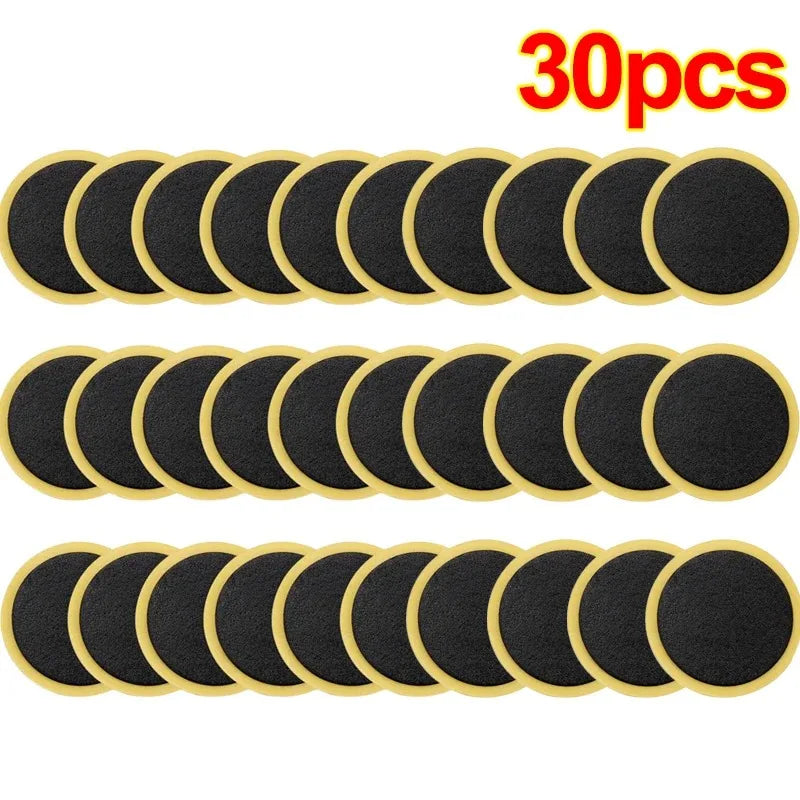 30/20/10 PCS Bicycle Glue-free Tire Patches Tool Quick Repairing Tyre Protection Patch Adhesive Quick Drying Bike Accessories Oasis Select 30pcs- (2.9cm)
