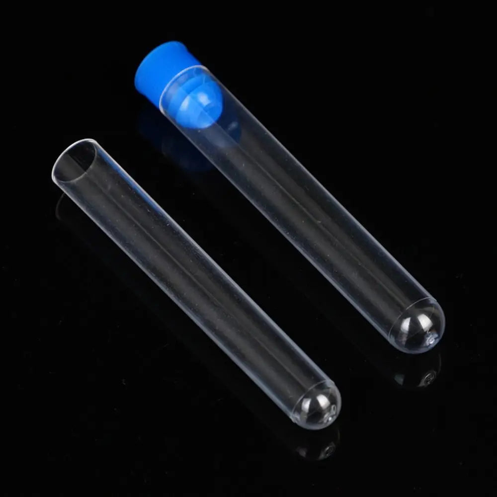 With Screw Cap Plastic Test Tubes Clear Transparent Laboratory Test Tubes Round Bottom Plastic Transparent Test Tubes School Lab Oasis Select 13-100mm