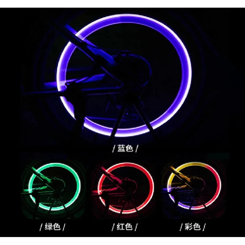 2/8/16Pcs Colorful Car Tire Valve Caps LED Car Motorcycle Cycling Wheel Lantern Spokes Hub Tyre Lamp Wheel Caps Oasis Select