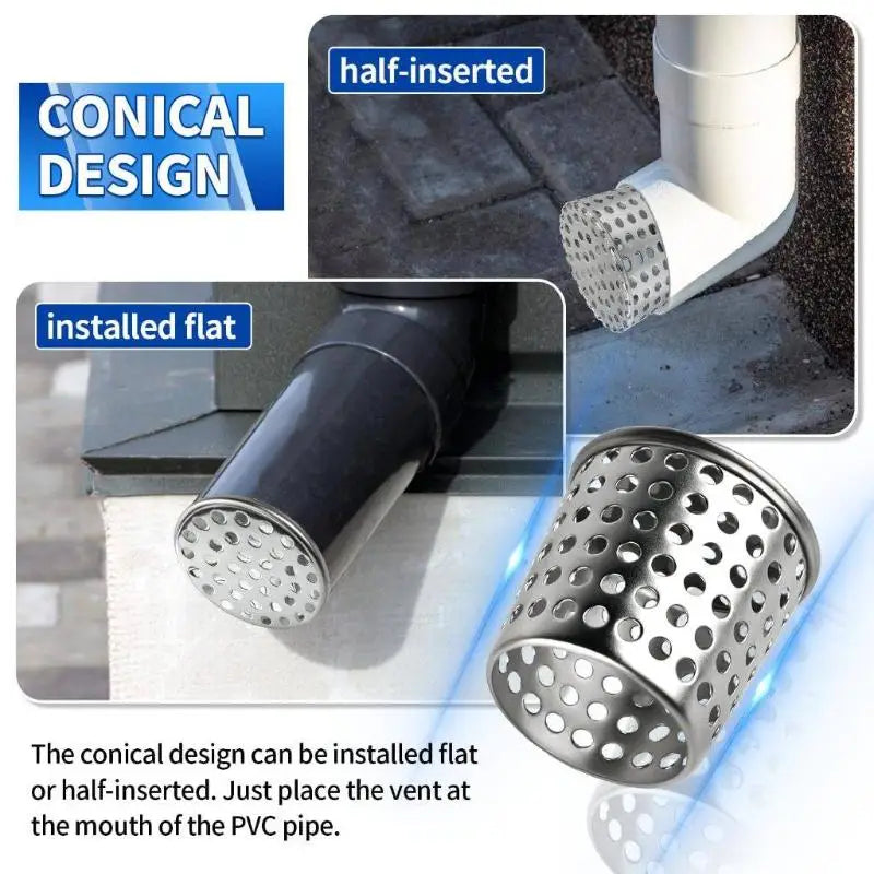 Stainless Steel Drain Cover Anti Clogging Interpolated Filter Screen For PVC Pipe Rain Pipe Cap Oasis Select