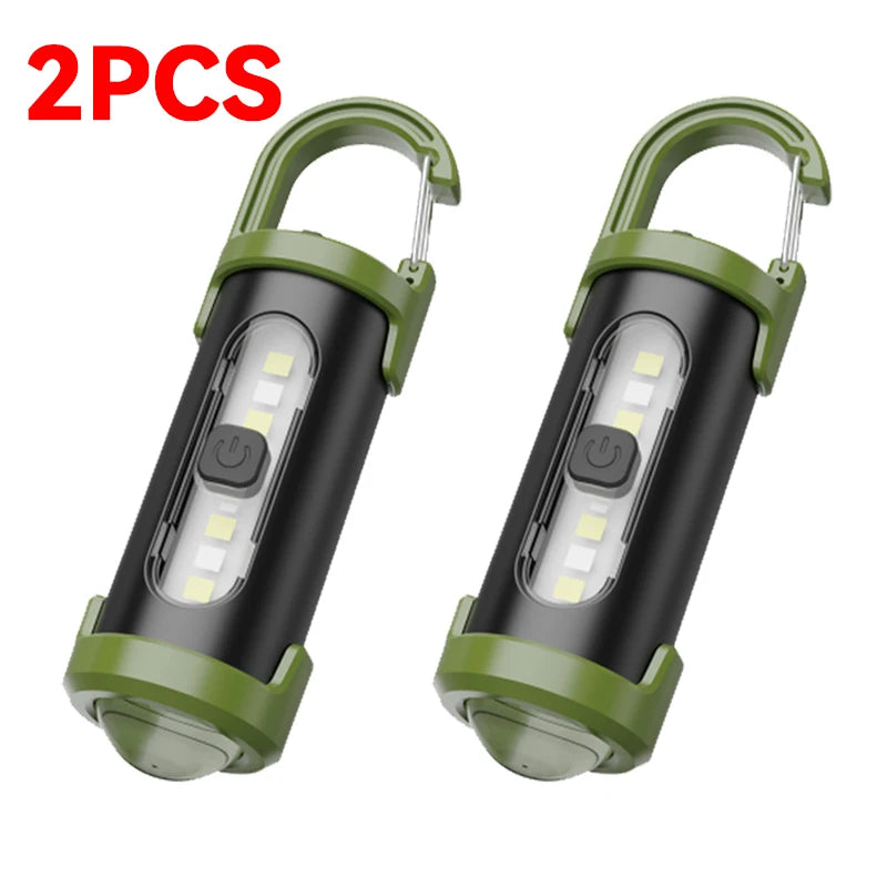 Mini LED COB Flashlight USB Rechargeable Torch – 6 Modes 450 Lm