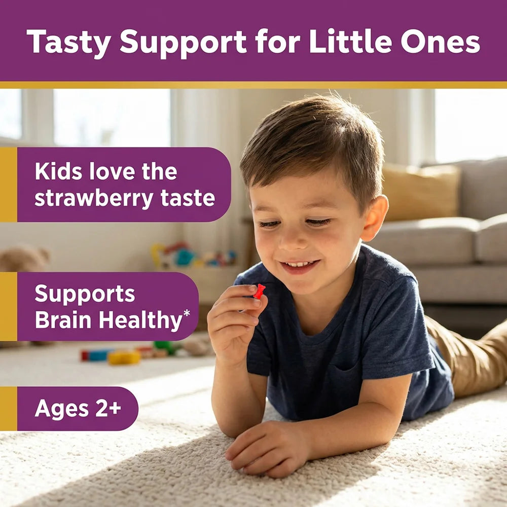 Focus Gummies for Kids & Teens | Ginkgo Biloba, Non-GMO Kids Focus Supplement Oasis Select
