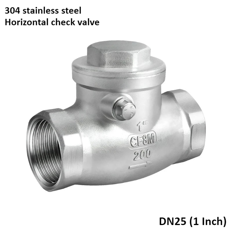 304 Stainless Steel Horizontal Check Valve 2/3/4/6 Point Swing Check Valve Internal Thread Oasis Select DN25 (1 inch) Check valve 304 Stainless steel