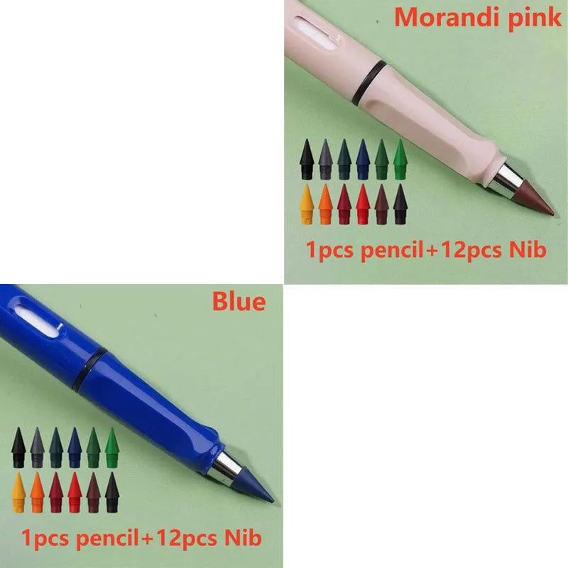 1 Kawaii 12 Colors Eternal Pencil No Ink Unlimited Pencils School