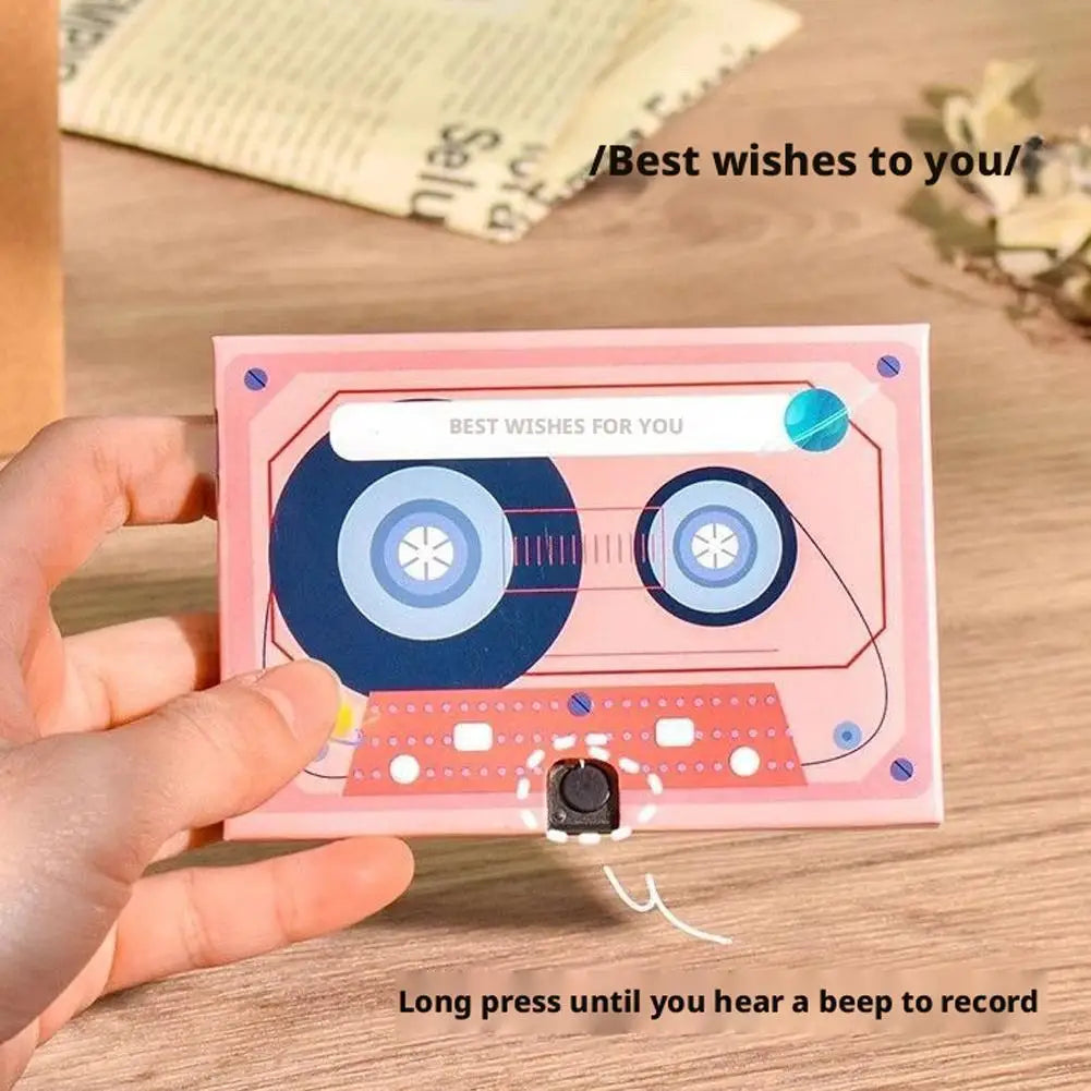 Voice Recordable Greeting Card 60 Seconds Recording Time Message Recorder Cassette Recording Voice Tape Greeting Card Oasis Select
