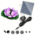 Mini Lotus Solar Water Fountain Pond Decoration Waterfall Fountain Outdoor Bird Bath Solar Powered Floating Garden Fountain Oasis Select Lavender
