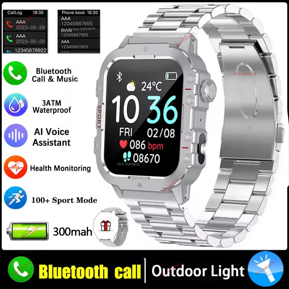 Military Smart Watch – GPS, BT Calls & Fitness Tracker 3ATM