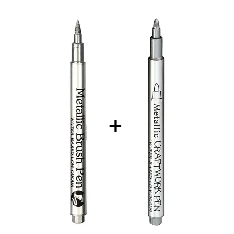 Metallic waterproof permanent marker pens for DIY epoxy resin mold gold silver color drawing supplies craft marker pen Oasis Select mix Hard nib Silver