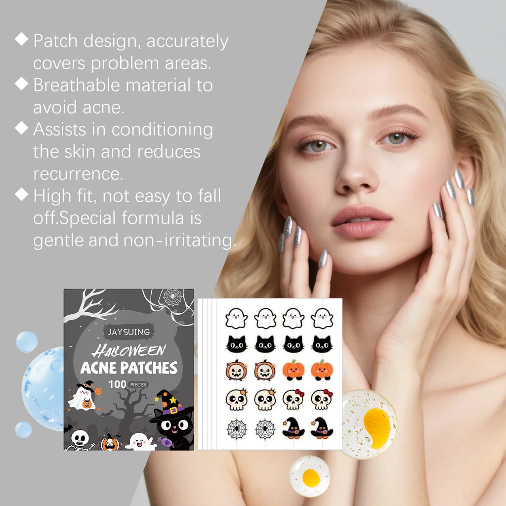 Halloween Acne Patches 100pc – Pumpkin & Bat Spot Covers Acne Spot Patches Oasis Select