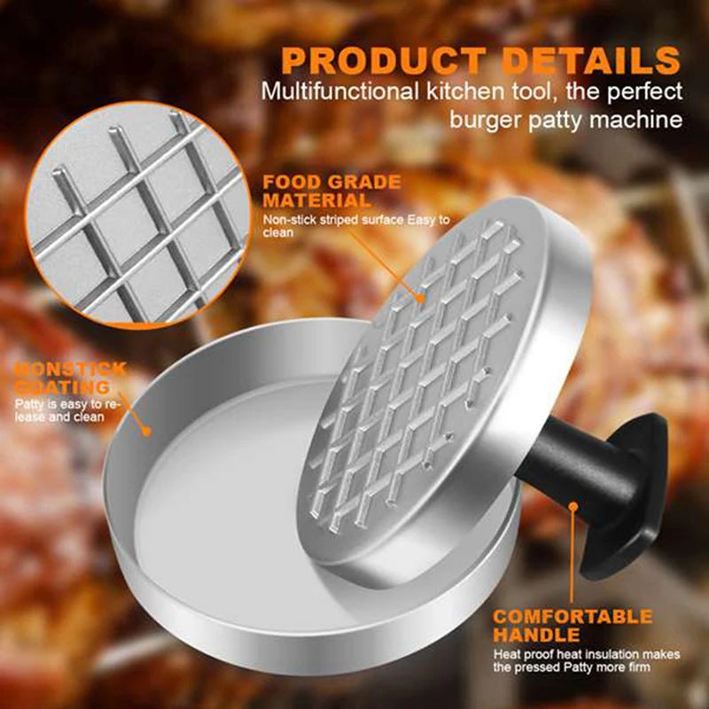 WISH Burger Press 100 Patty Papers Set Grill Press Non-Stick Hamburger Mold With Wax Patty Paper Sheets Meat Beef Cheese Oasis Select