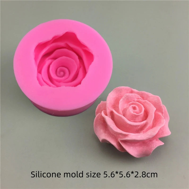 3D Rose Flower Silicone Mold Fondant Chocolate Soap Candle Resin Mould DIY Cake Decorating Tool 3 Sizes Available Oasis Select Large