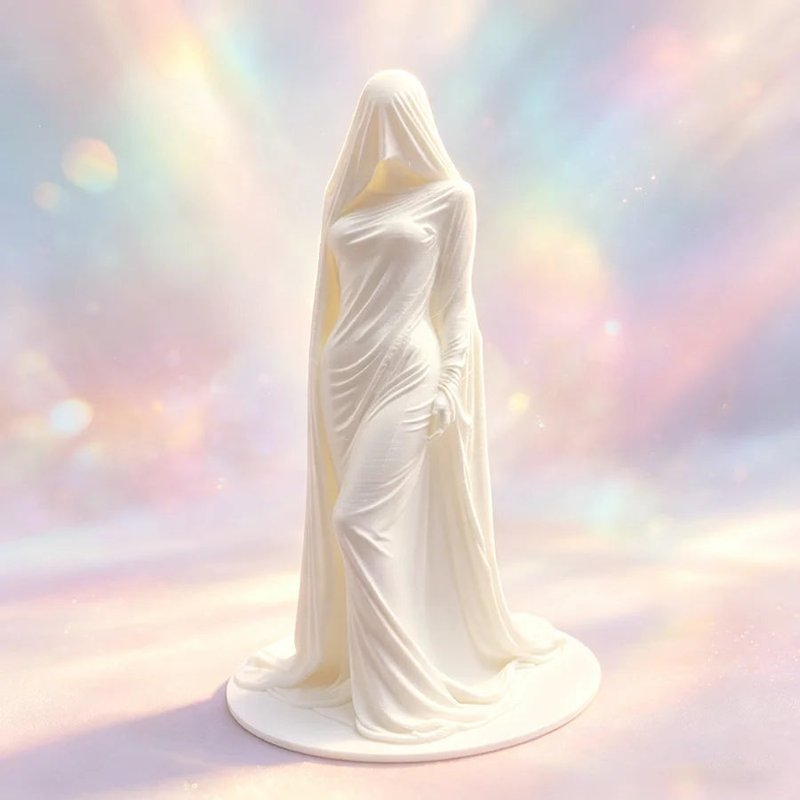 3D Printed Veiled Lady Sculpture Gothic Abstract Goddess Figurine Dark Academia Witch Decor Bedroom Living Room Home Decoration Oasis Select