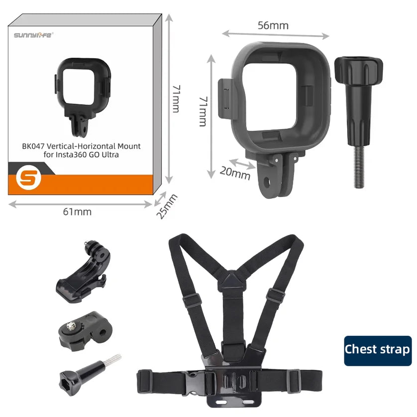 Foldable Quick-Release Expansion Bracket Frame for Insta360 Go Ultra