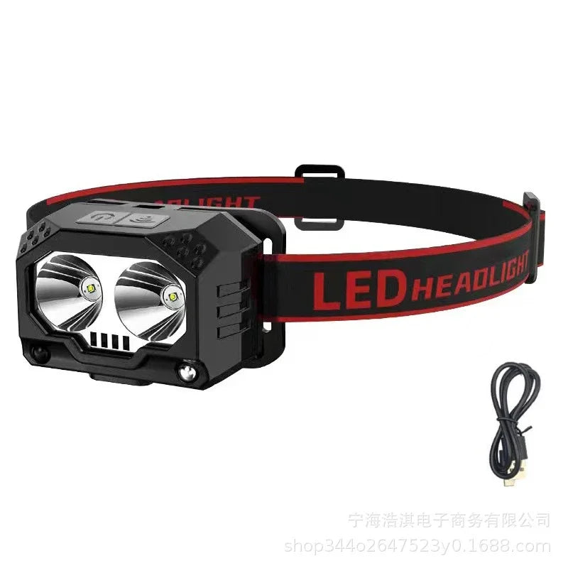 Smart Motion Sensor Headlamp Super Bright LED Headlight USB Rechargeable Head Lamp Emergency Head Flashlight Oasis Select 1 Pack Include USB Charger