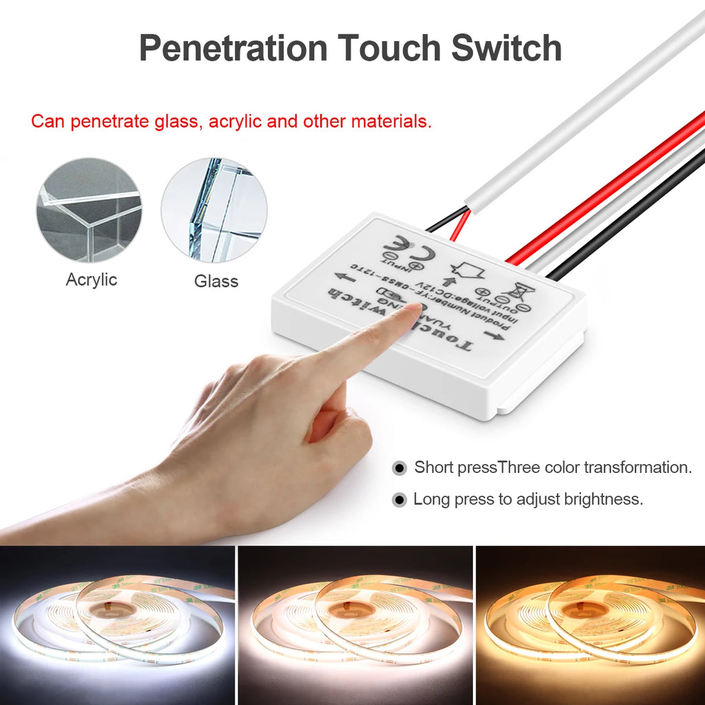 24V COB LED Light Strip Led Dressing Table Light CCT Touch Sensor Swtich Dimmable Wall Bathroom Makeup Mirror Lighting Decor Oasis Select