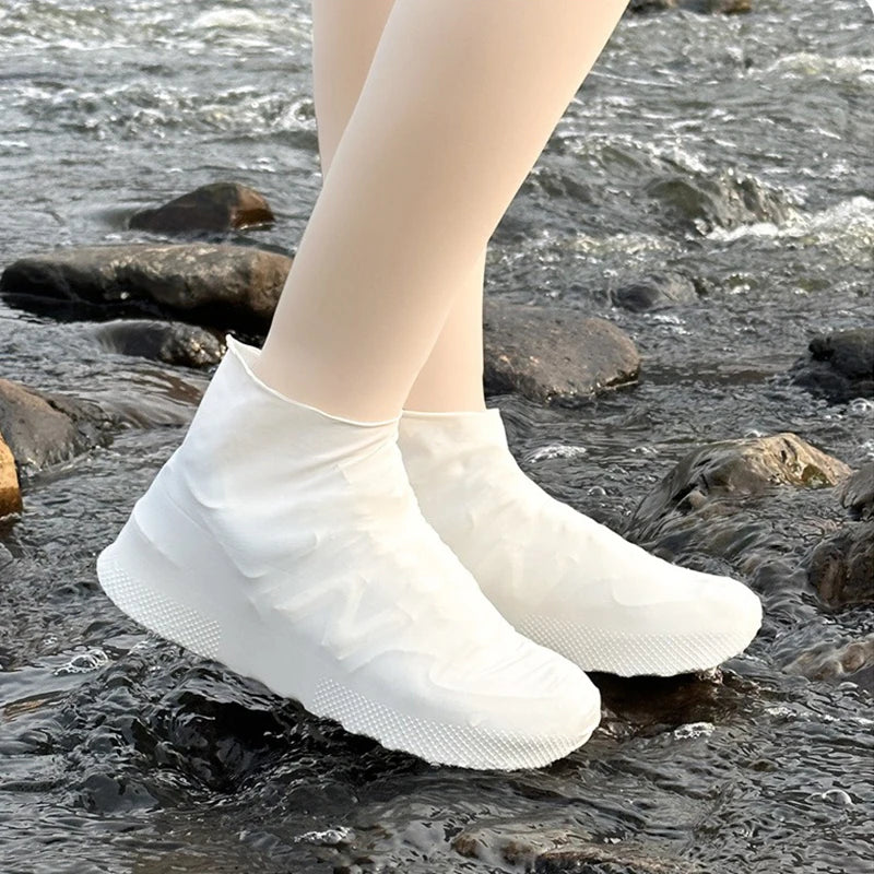 1 Pair Latex Rain Boot Overshoes Travel For Outdoor Use Latex Waterproof Shoe Covers Rainy Day Non-slip Reusable Foot Cover Oasis Select