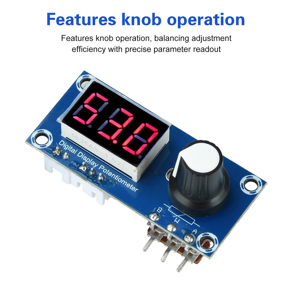 Single Channel Digital Potentiometer Module - 5K/10K/20K Adjustable Resistor with 3-Digit LED Display for Precision Control Oasis Select