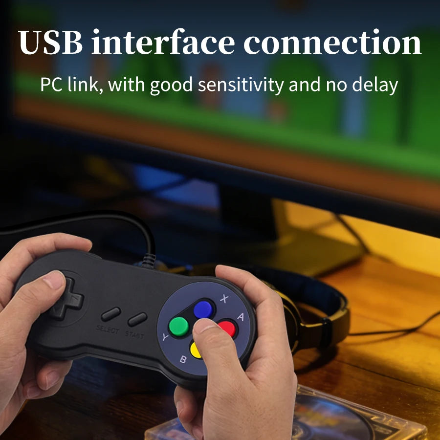 USB Wired Retro Gamepad for PC, NESPi & Raspberry Pi Retro USB Gamepad Oasis Select