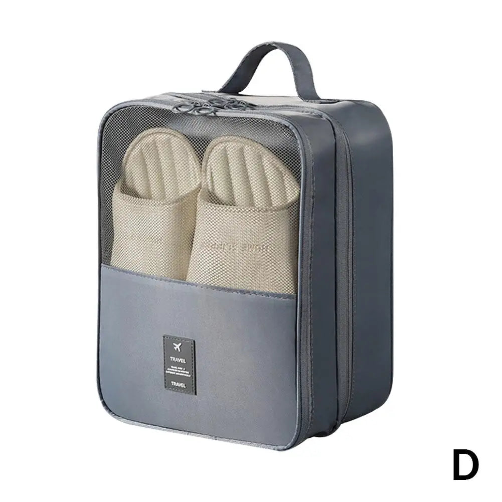Oxford Cloth Travel Shoe Bag Multi-functional 3-Layer Storage Organizer Portable Waterproof Shoe Pouch for Travel Trip Oasis Select gray