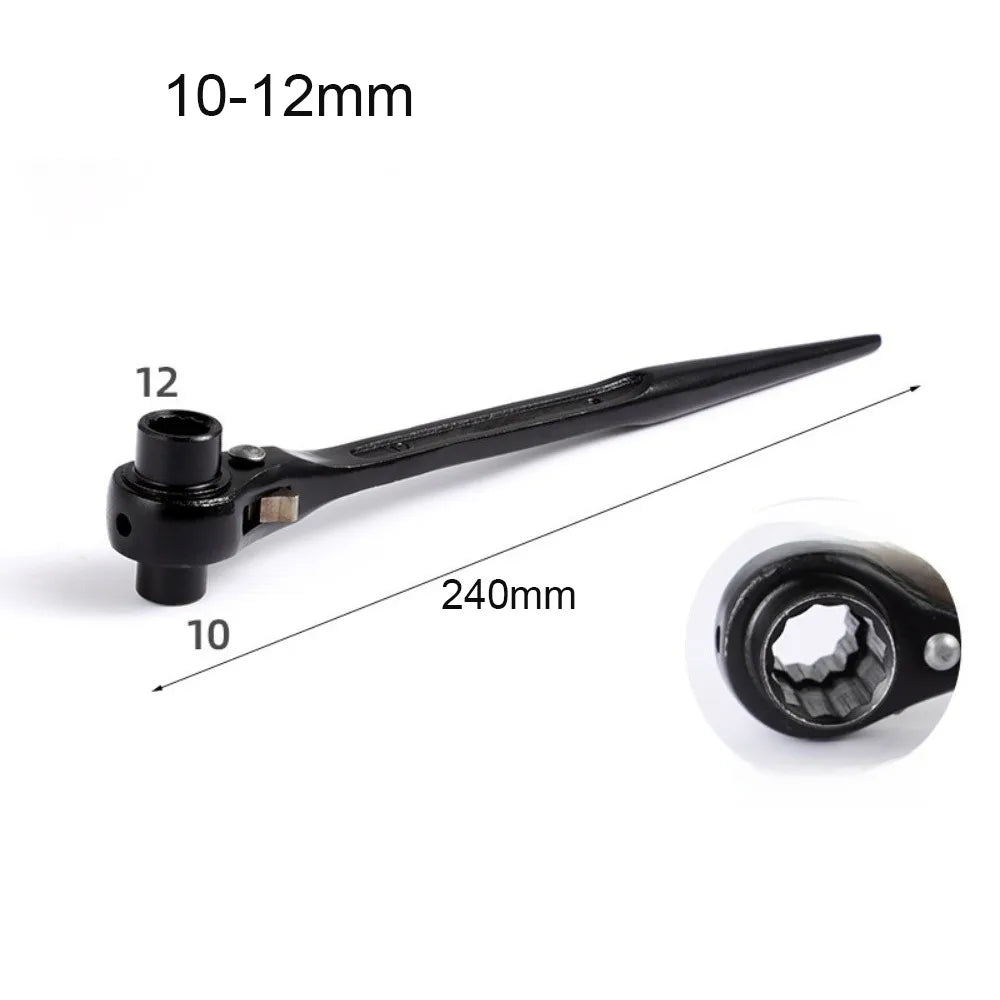 Portable Metal Ratchet Wrench Quick Release Bidirectional Wrench Double-Headed Pointed Tail Ratchet Spanner Hand Tool Kit Oasis Select 10-12mm