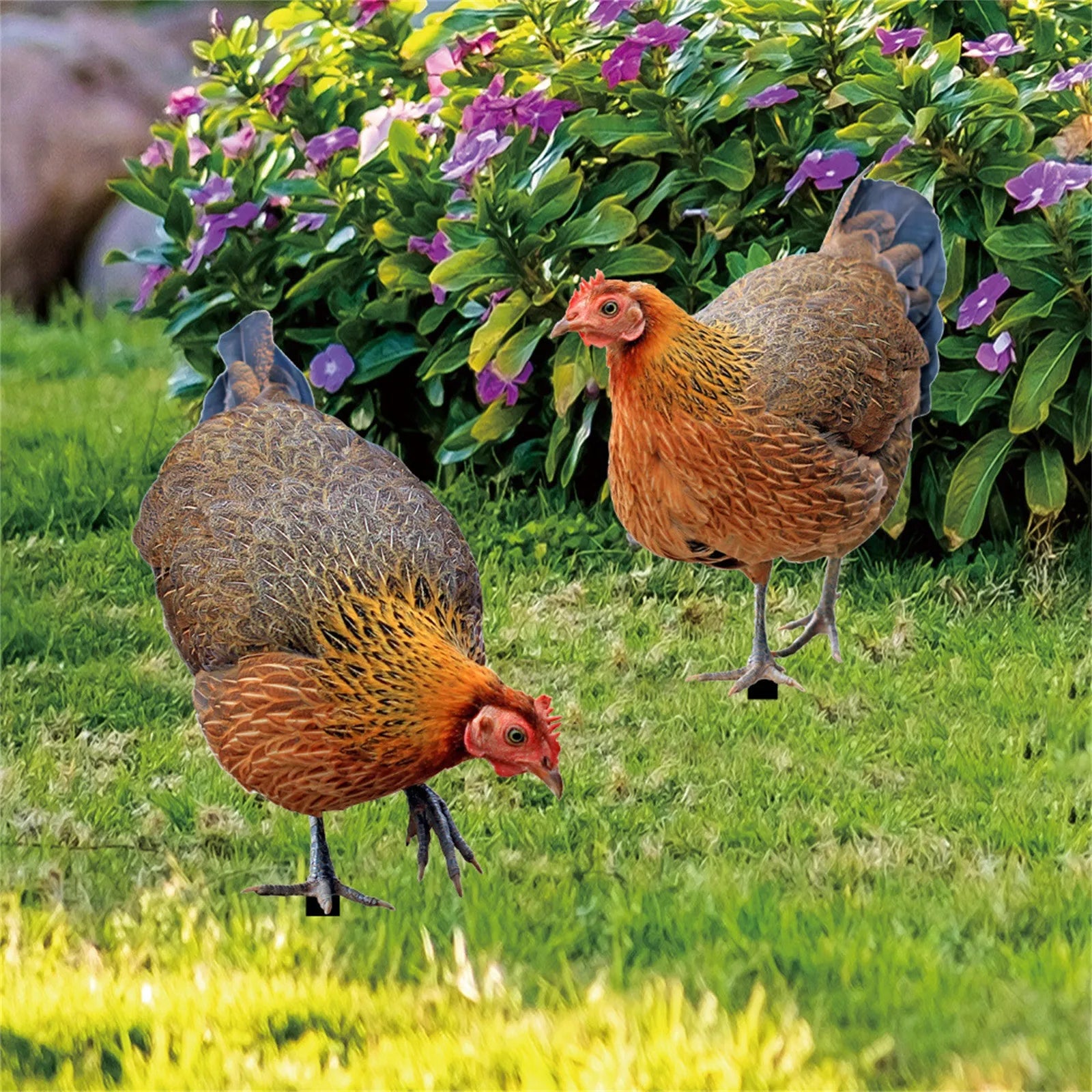 2D Flat Garden Statues Ornaments For Hen Chicken Decorations Sculptures Yard Art Outdoor Decorations Rooster Statue Art Deco Oasis Select