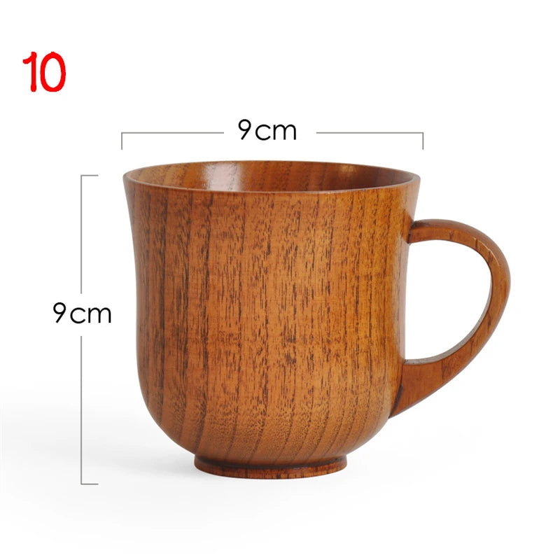 Wooden Big Belly Cups Handmade Natural Spruce Wood Cups Beer Tea Coffee Milk Water Cup Kitchen Bar Drinkware for Kitchen Oasis Select 10
