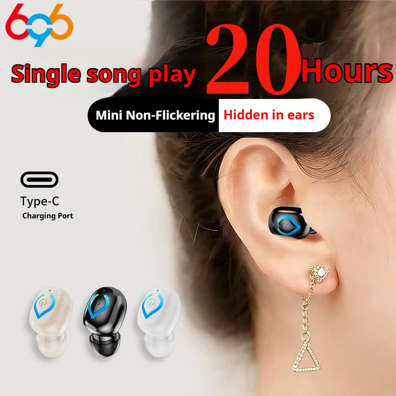 Mini Bluetooth Headset TWS Wireless Earphone Music Earpiece For Cellphones Headphone With Microphone In-Ear HD HiFi Stereo Lady Oasis Select