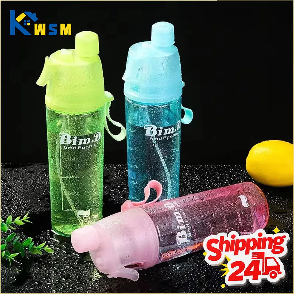 1/2/4PCS Creative Spray Portable Water Bottle Mist Atomizing Bottle for Outdoor Sports Gym Fitness Reusable Leak Proof Drinking Oasis Select