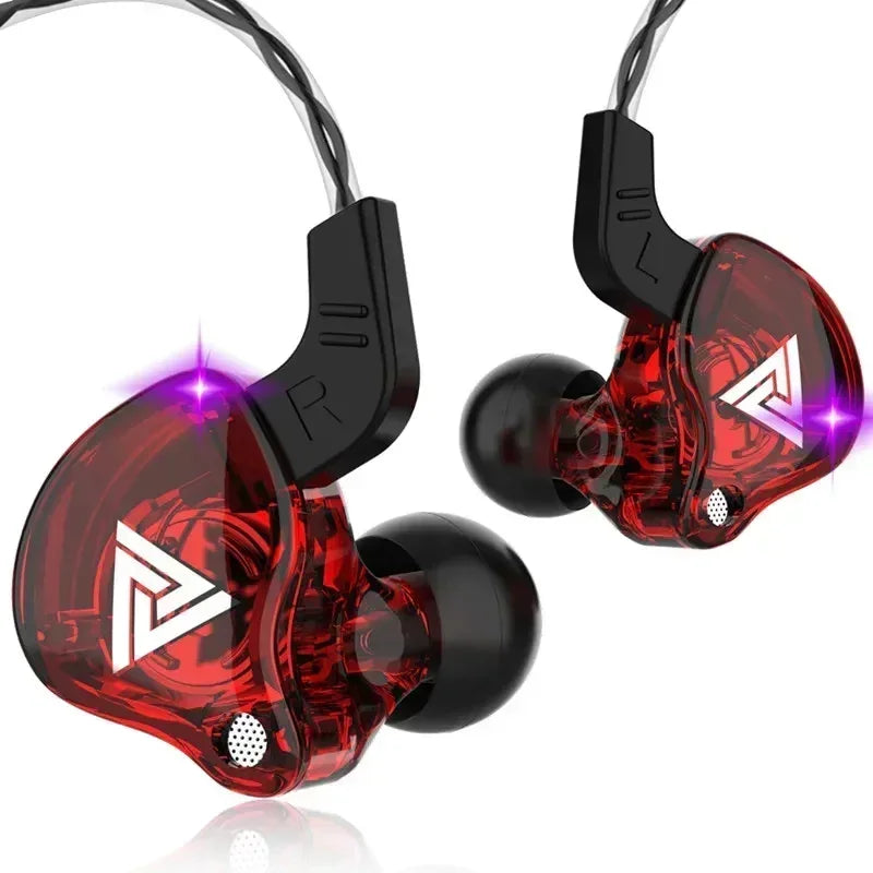 3.5MM HiFi Wired Earphone Headset Music Earbuds In Ear With Mic Original QKZ AK6 Copper Driver Race Sport Headphone Bass Stereo Oasis Select Red