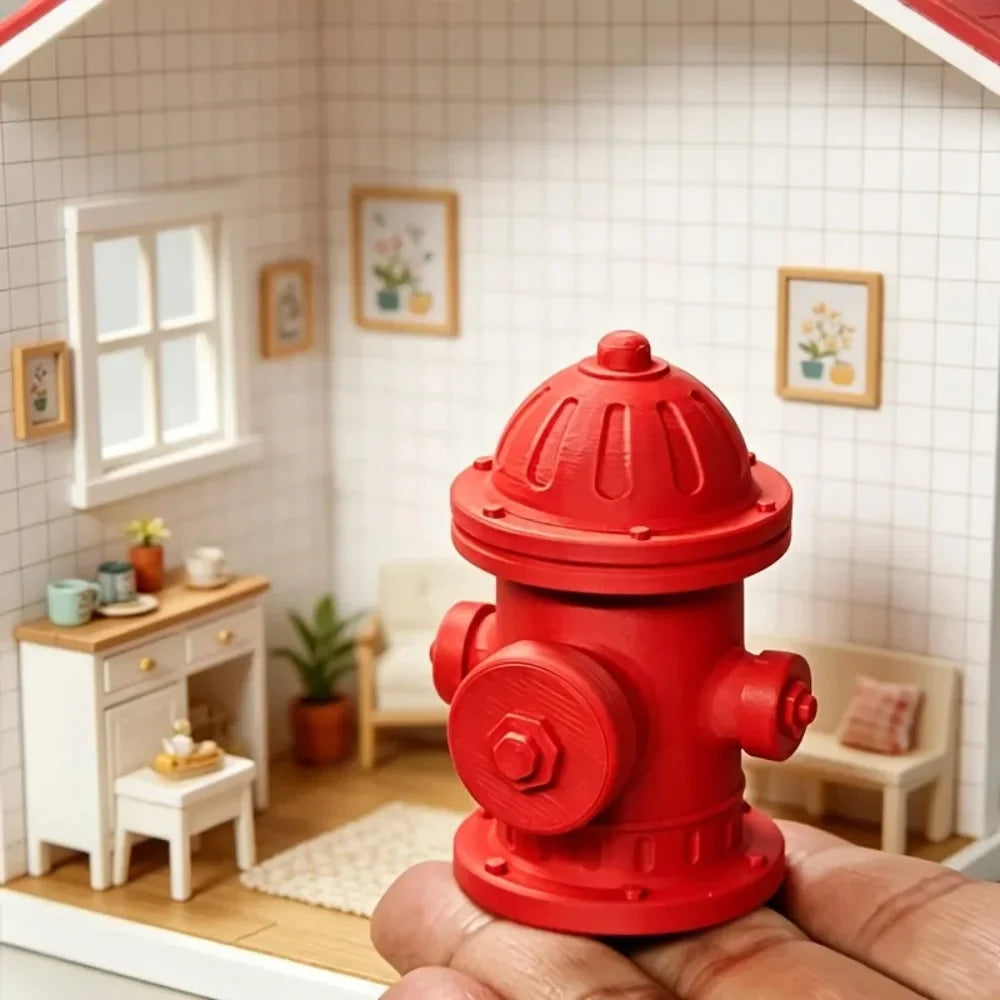 1:64 Miniature Fire Hydrant Model Diy Dollhouse Spring Press Decompression party mini Toy Miniatures Dollhouse Model Decor Gifts Oasis Select